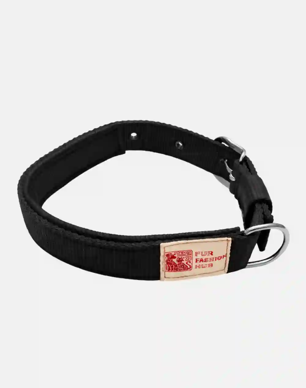 dog black padded collar main